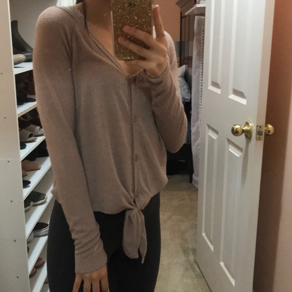 Tie front Top